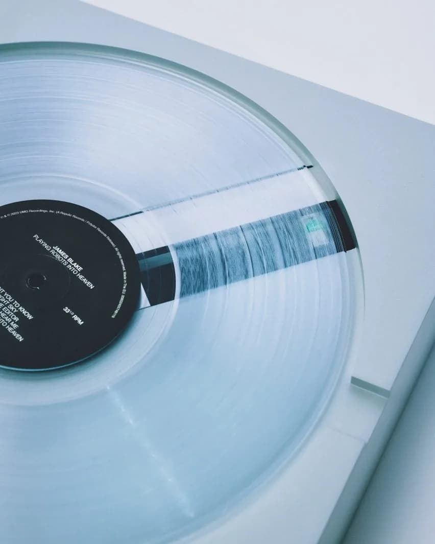 Vinyl record on player
